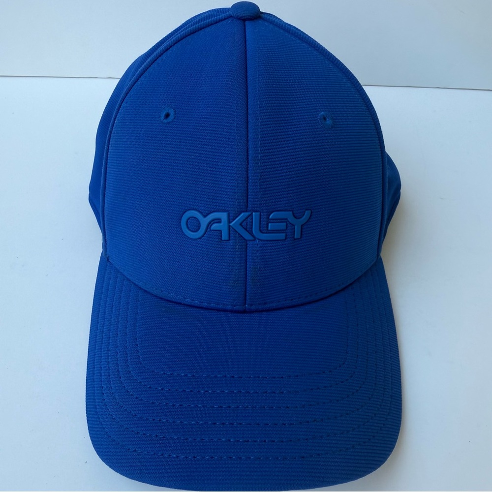 OAKLEY 6-Panel Classic Stretch Flex Blue Baseball Cap Hat Adult Unisex Size L/XL